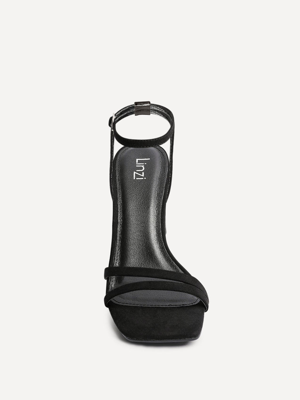 Gesture Black Faux Suede Heeled Sandals