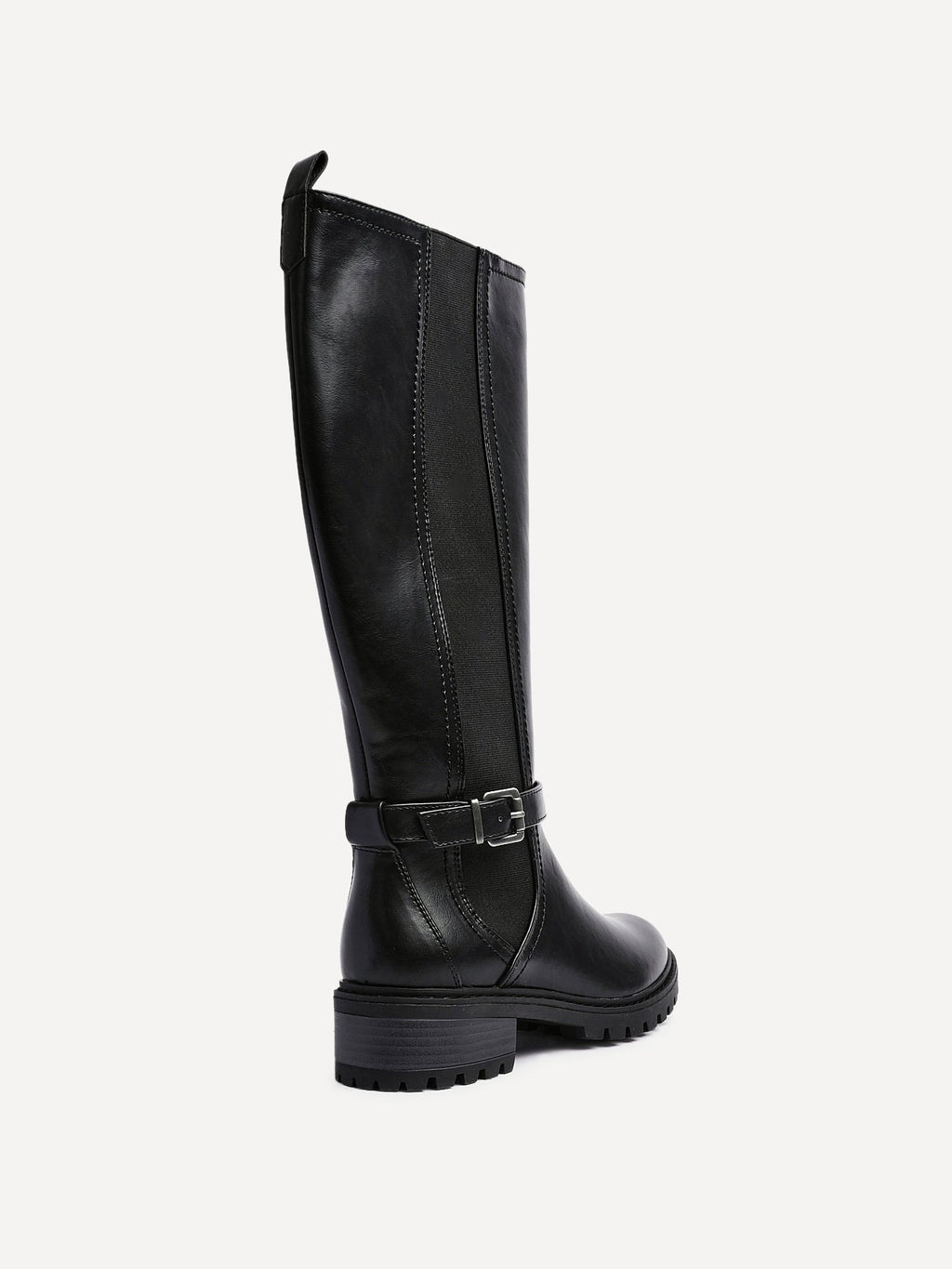 Gilded Black Long Low Boots