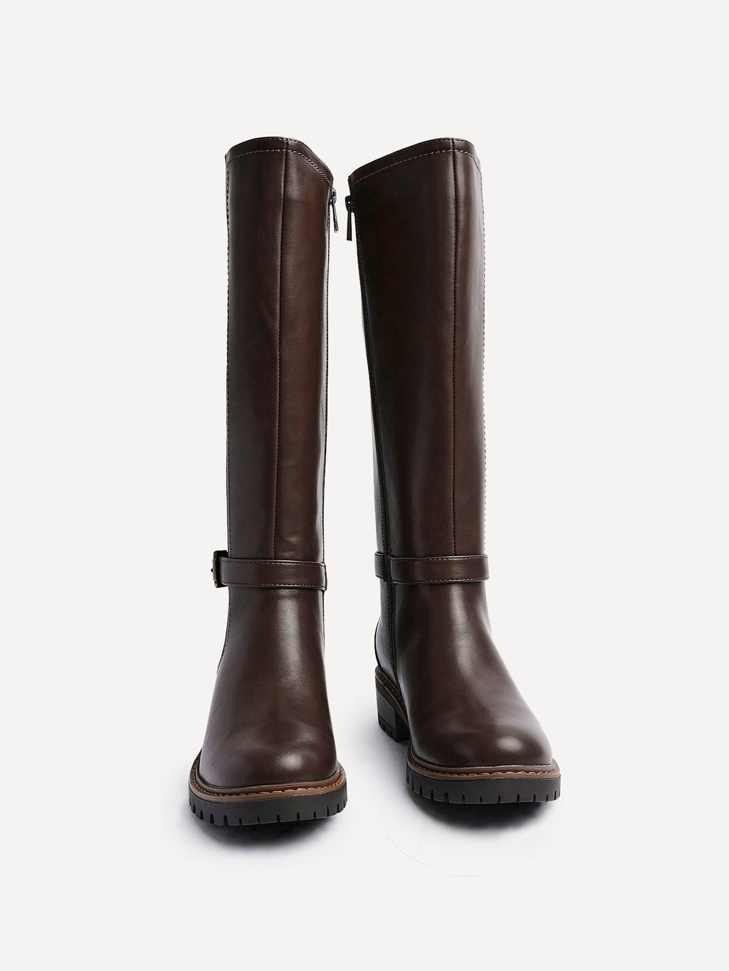 Gilded Brown Long Low Boots