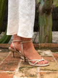 Glazed Nude Heeled Sandals
