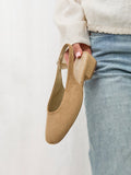 Glide Nude Faux Suede Mary Jane Heels