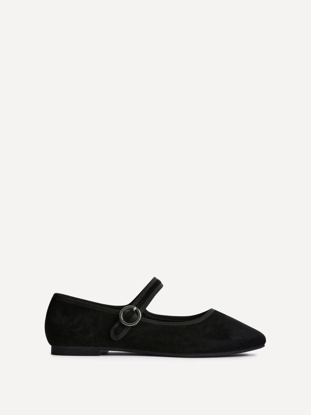 Graceful Black Faux Suede Ballet Pumps