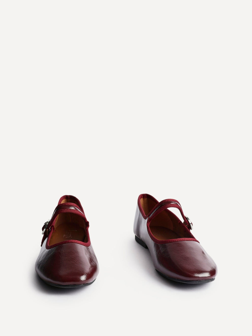 Graceful Burgundy Faux Leather Ballet Pumps
