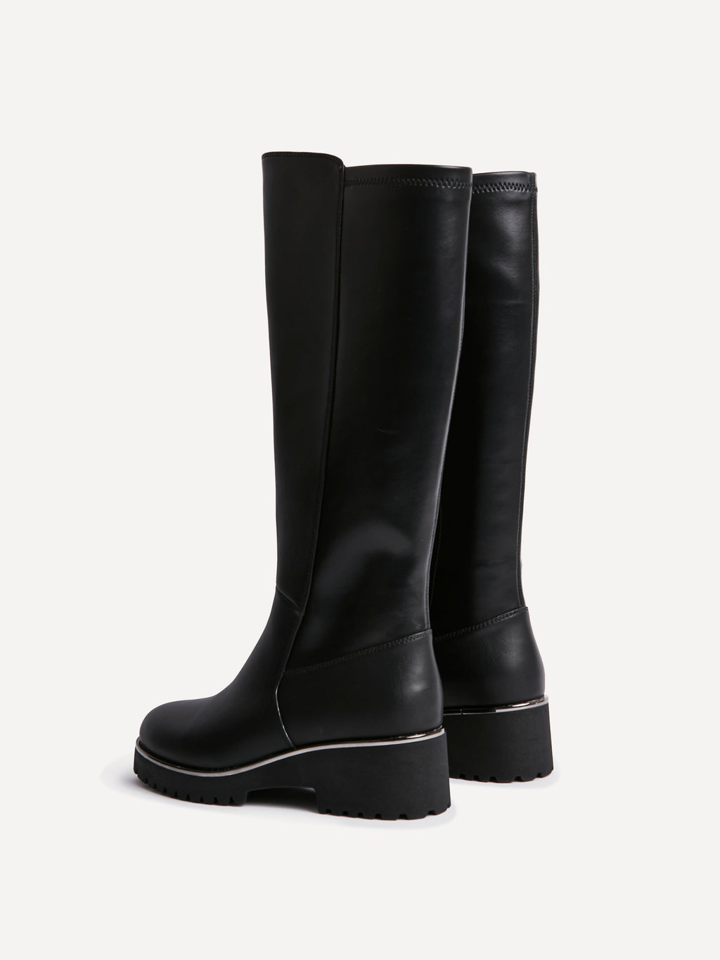 Gravity Black Long Low Heel Boots