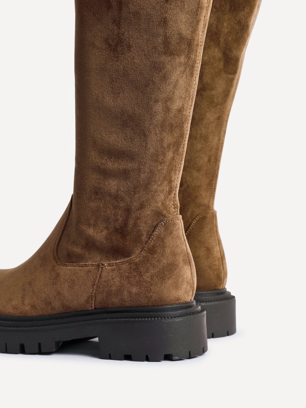 Hallie Tan Faux Suede Long Boots