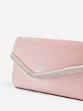 Aveline Champagne Satin Clutch Bag