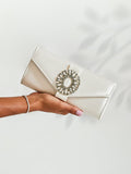Heaven Bridal Ivory Satin Clutch Bag
