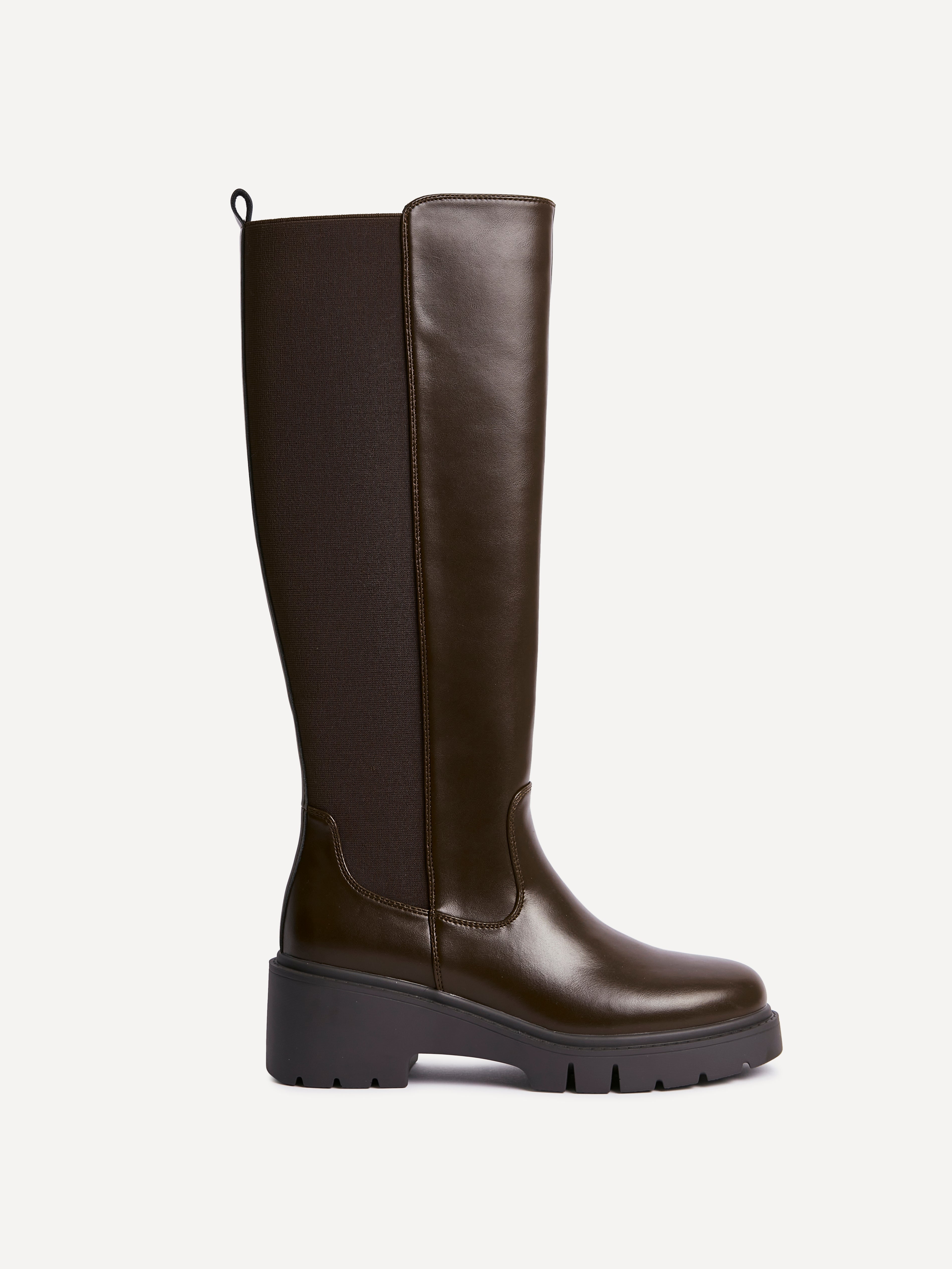 Hyland Brown Long Wedged Boots
