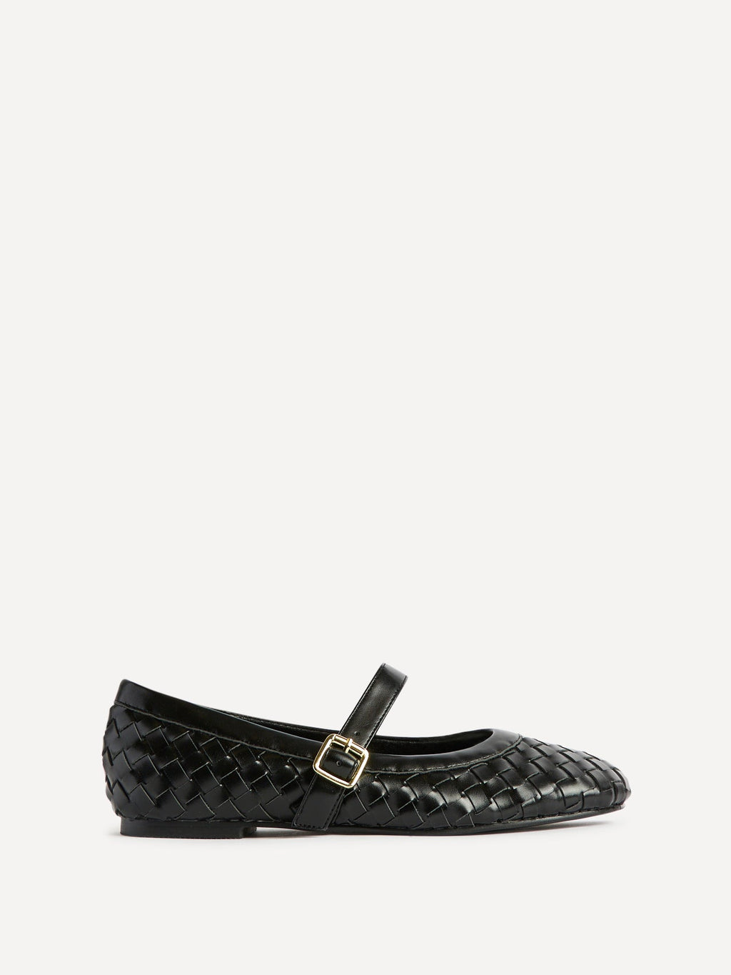 Index Black Handwoven Mary Jane Pumps