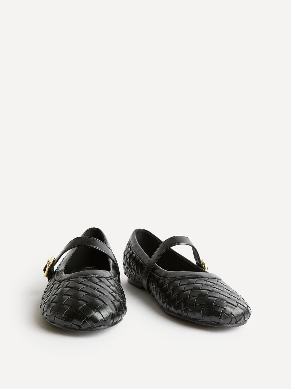 Index Black Handwoven Mary Jane Pumps