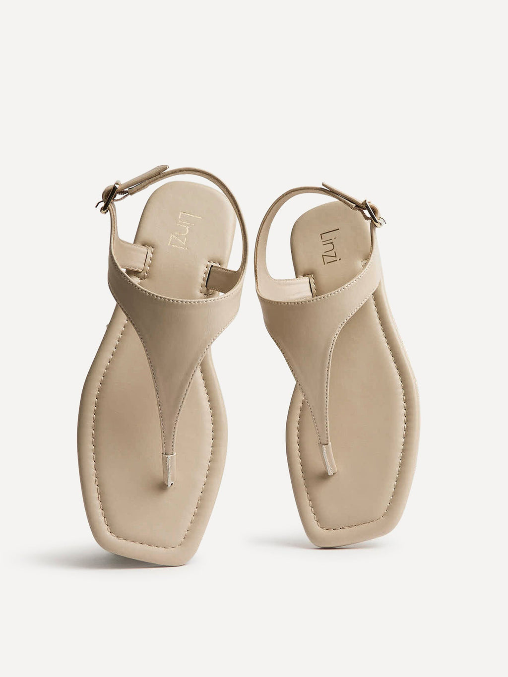 Intent Nude Faux Leather Flat Sandals