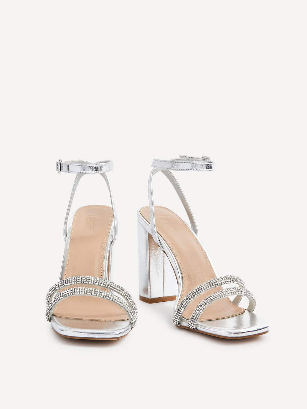Imera Silver Diamante Heeled Sandals