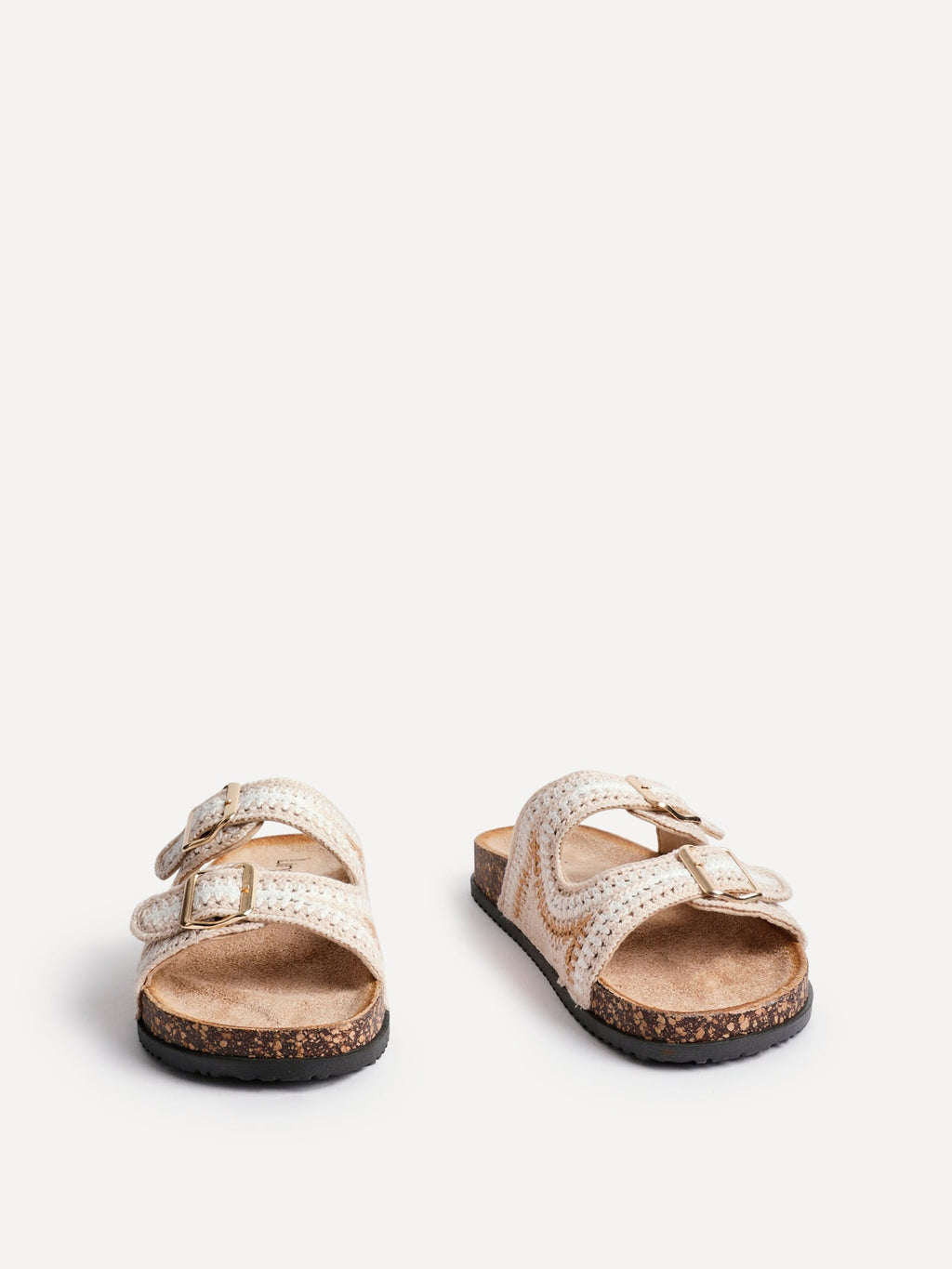 Jaylyn Beige Double Buckle Sandals