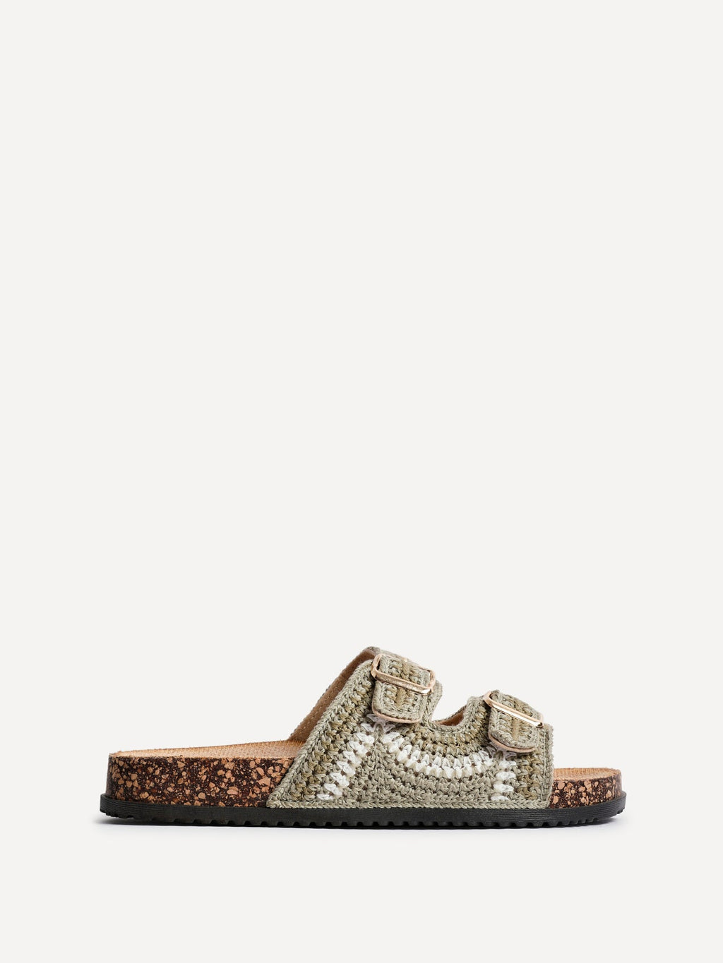 Jaylyn Khaki Double Buckle Sandals