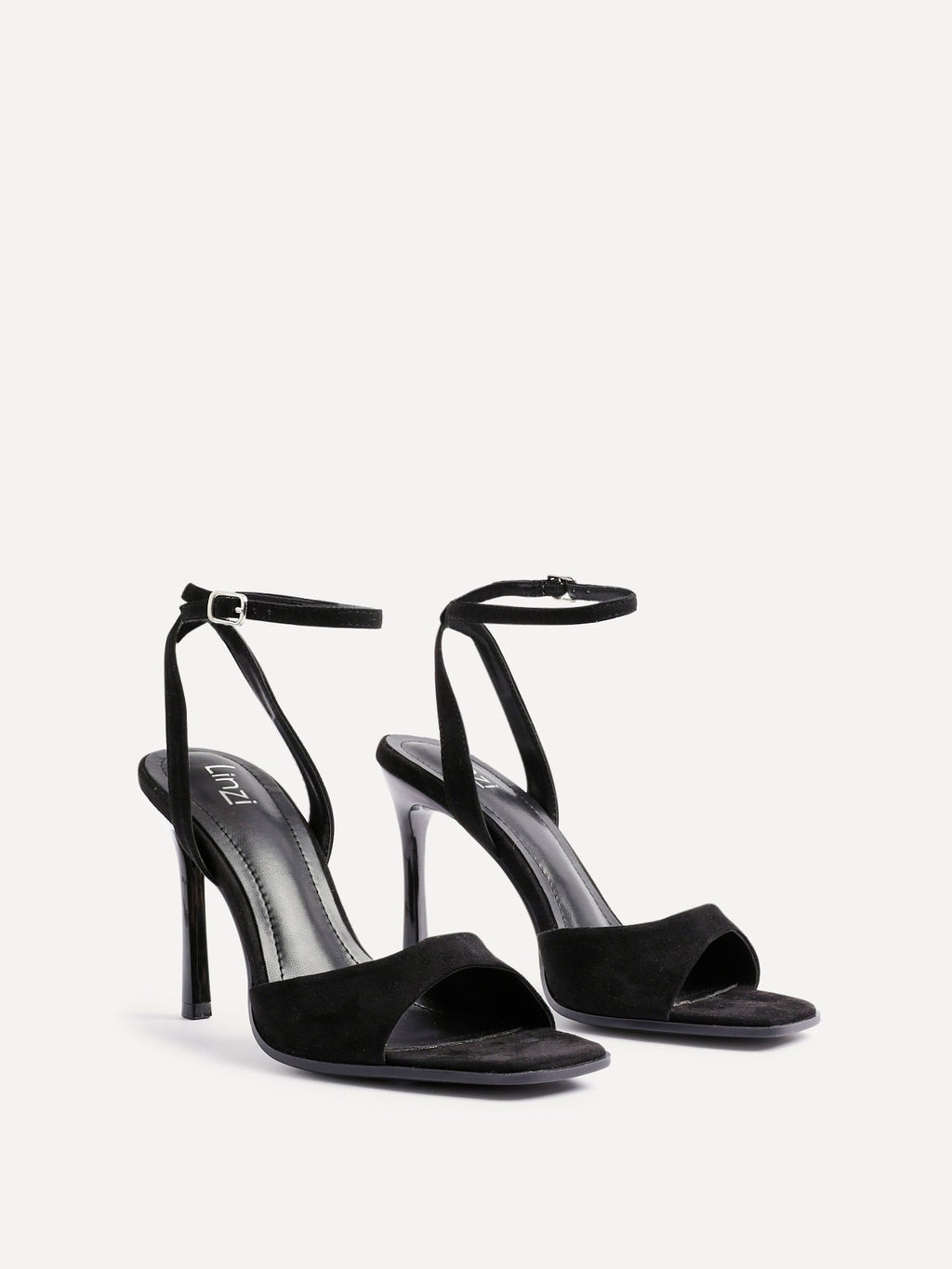 Jazz Black Faux Suede Stiletto High Heels