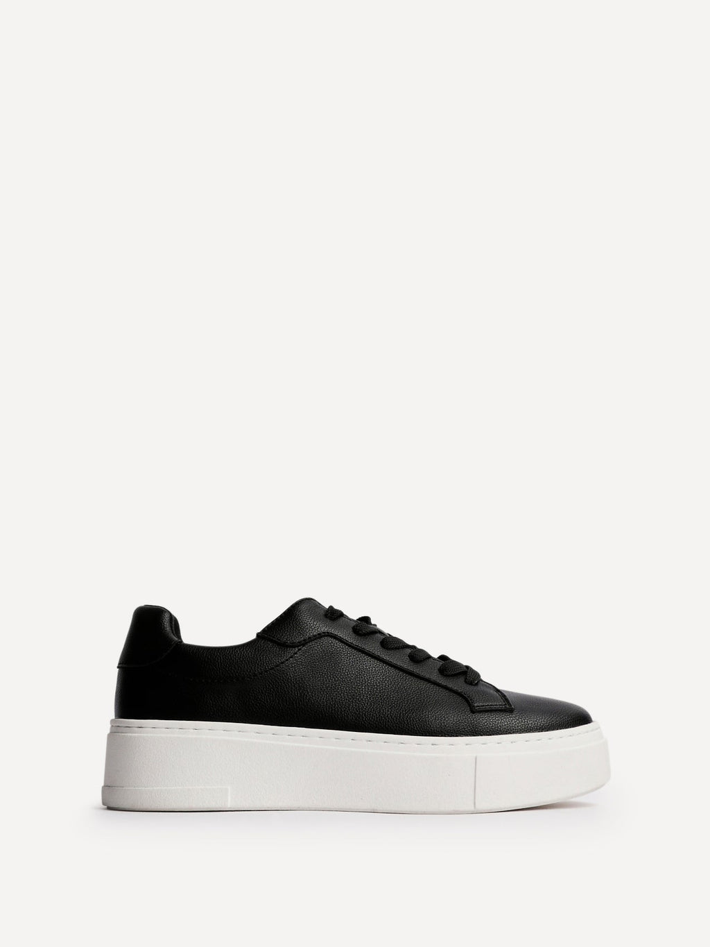 Jersey Black Faux Leather Trainers