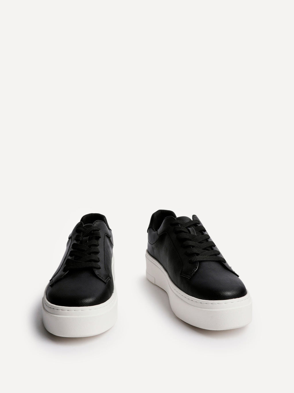 Jersey Black Faux Leather Trainers