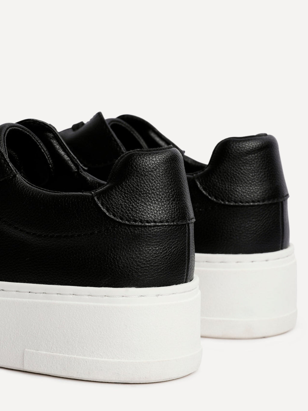 Jersey Black Faux Leather Trainers