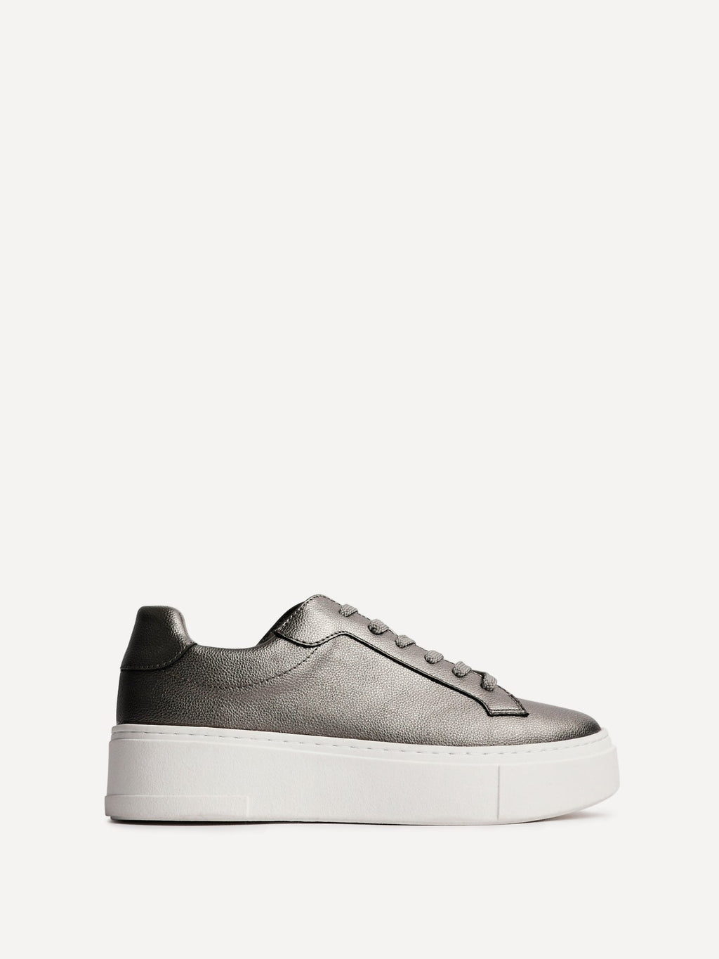 Jersey Pewter Faux Leather Trainers