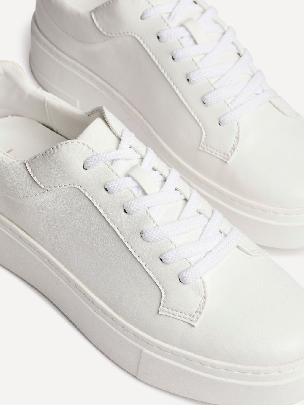 Jersey White Faux Leather Trainers