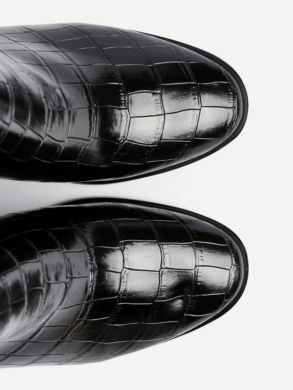 Jonas Black Croc Patent Heeled Ankle Boots