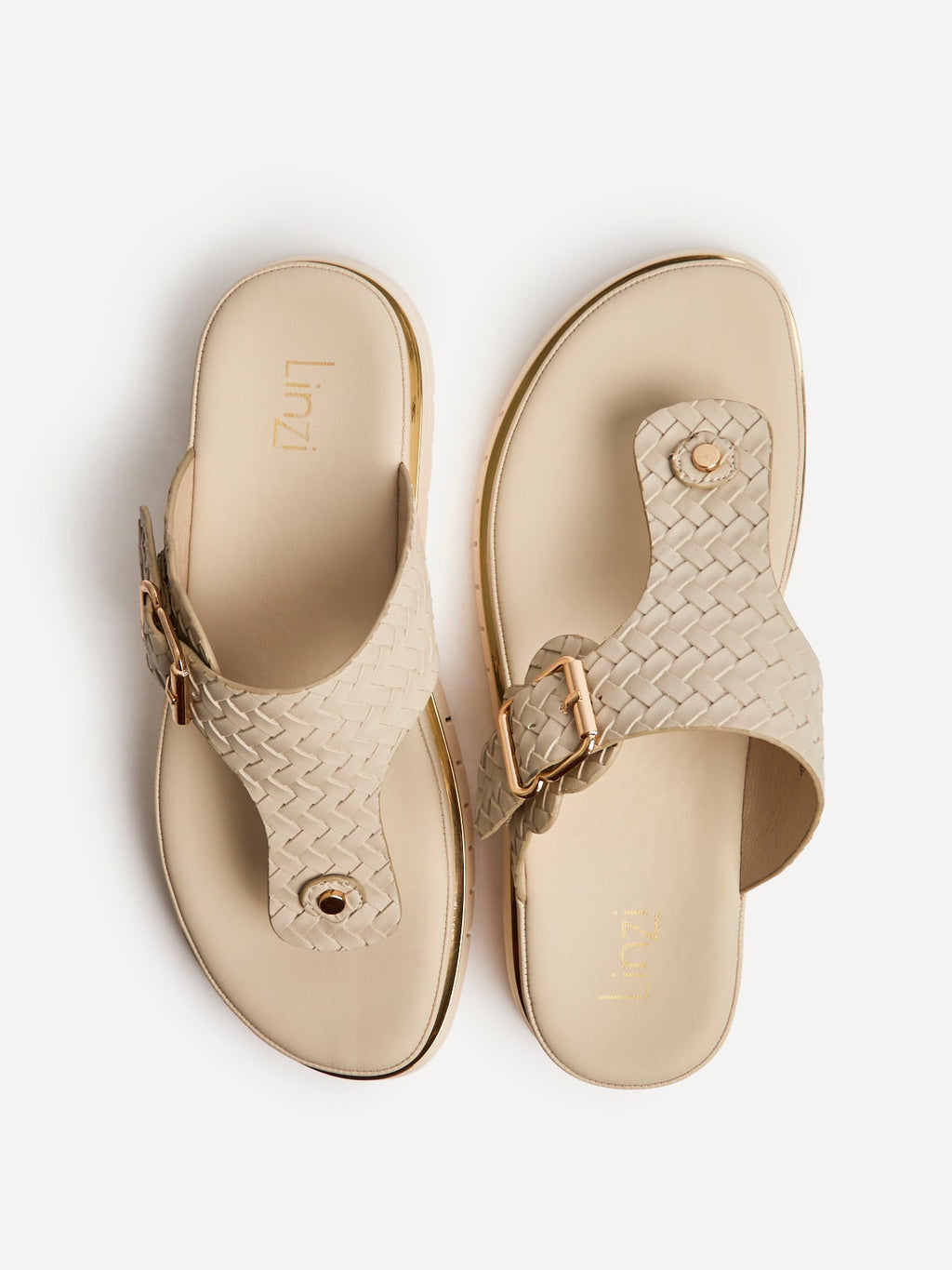Jovelle Ivory Woven Toe Post Flat Sandal