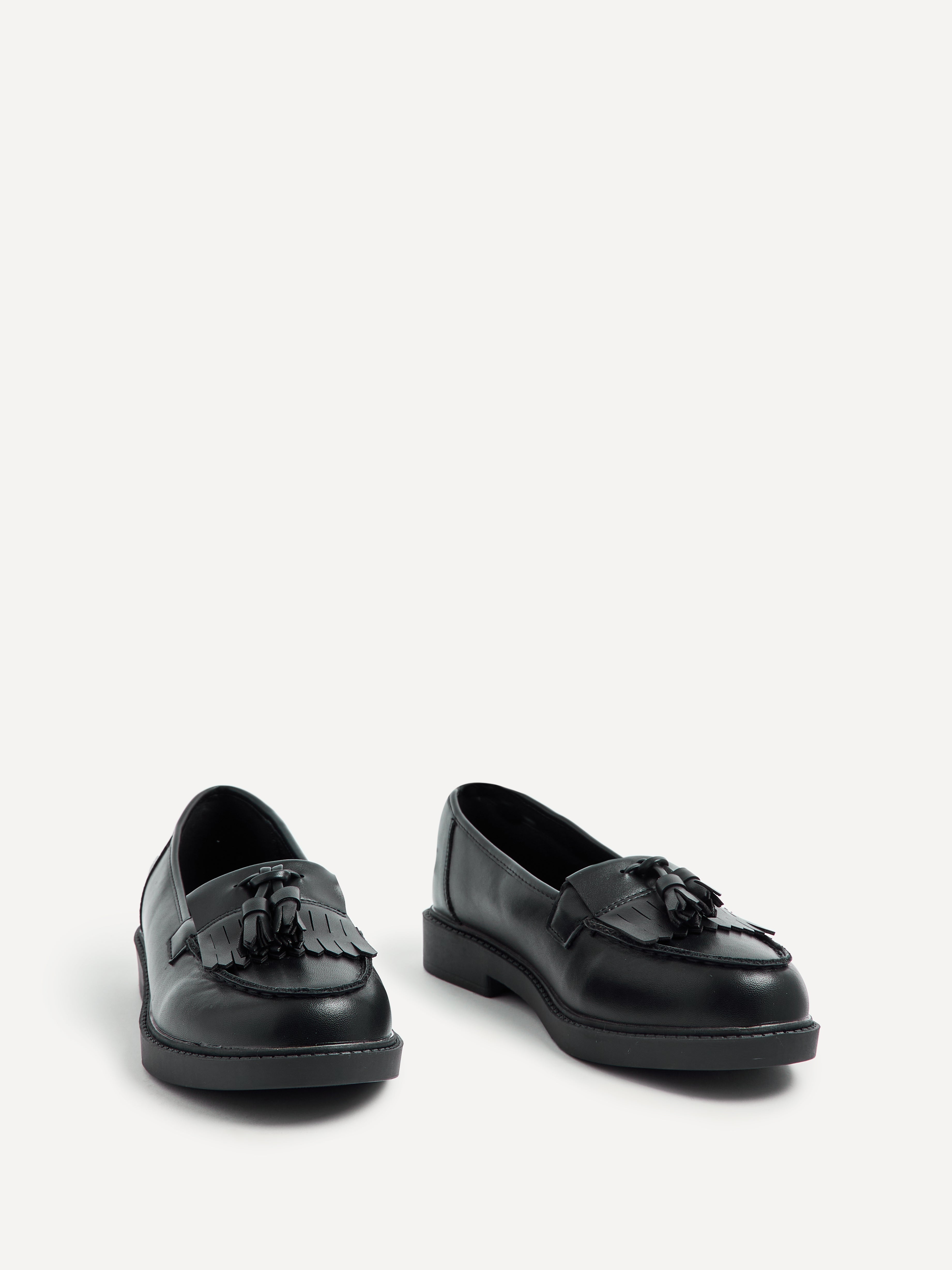 Kassidy Wide Fit Black Faux Loafers
