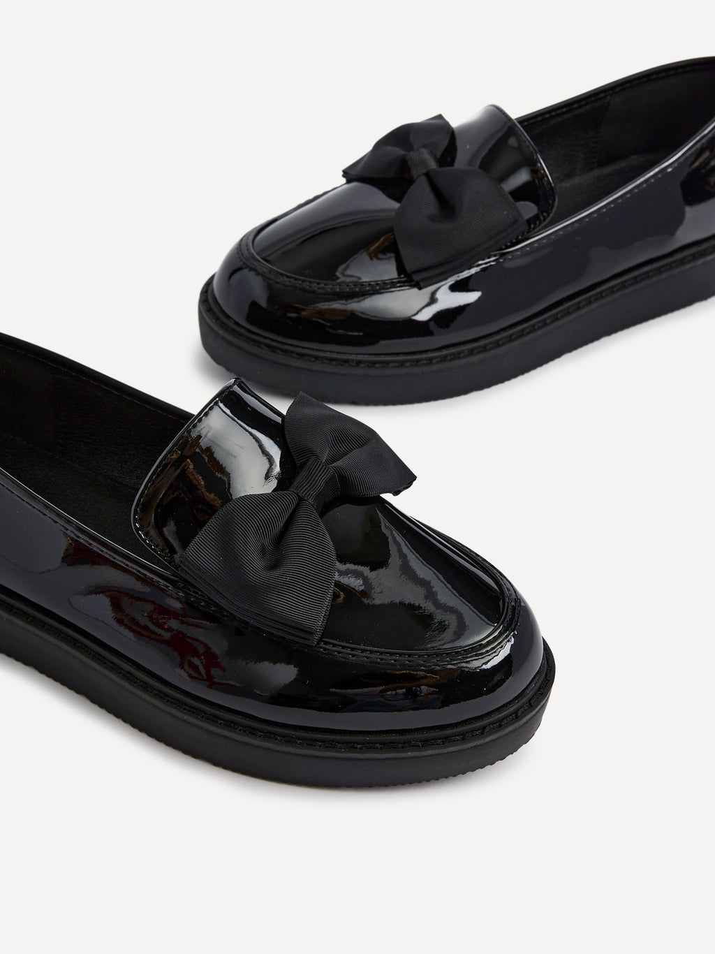 Kailey Wide Fit Black Patent Loafers