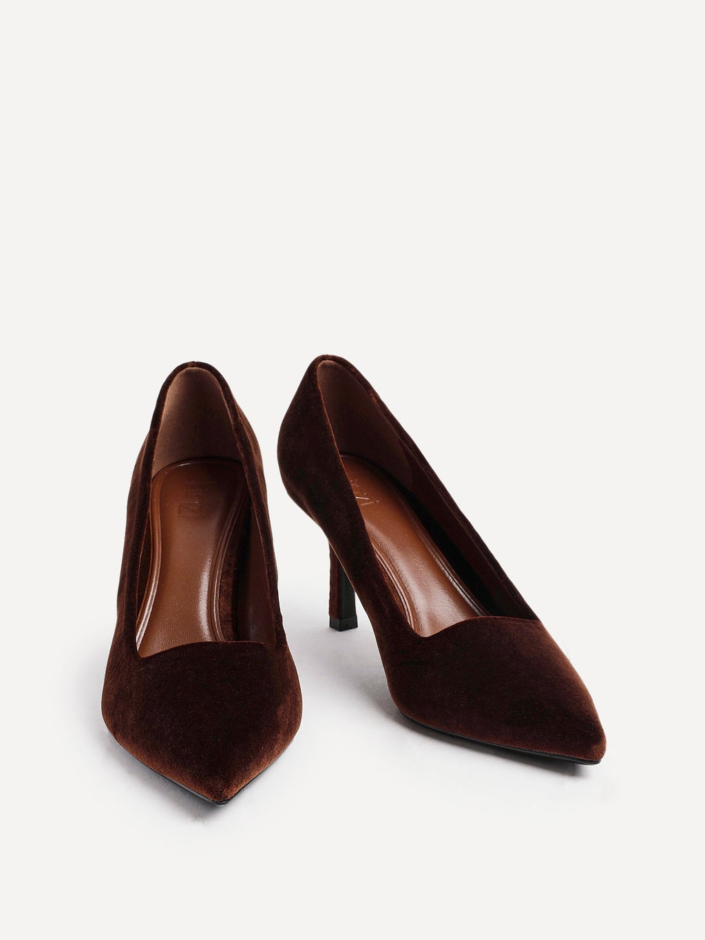 Kat Brown Velvet Classic Court Heels