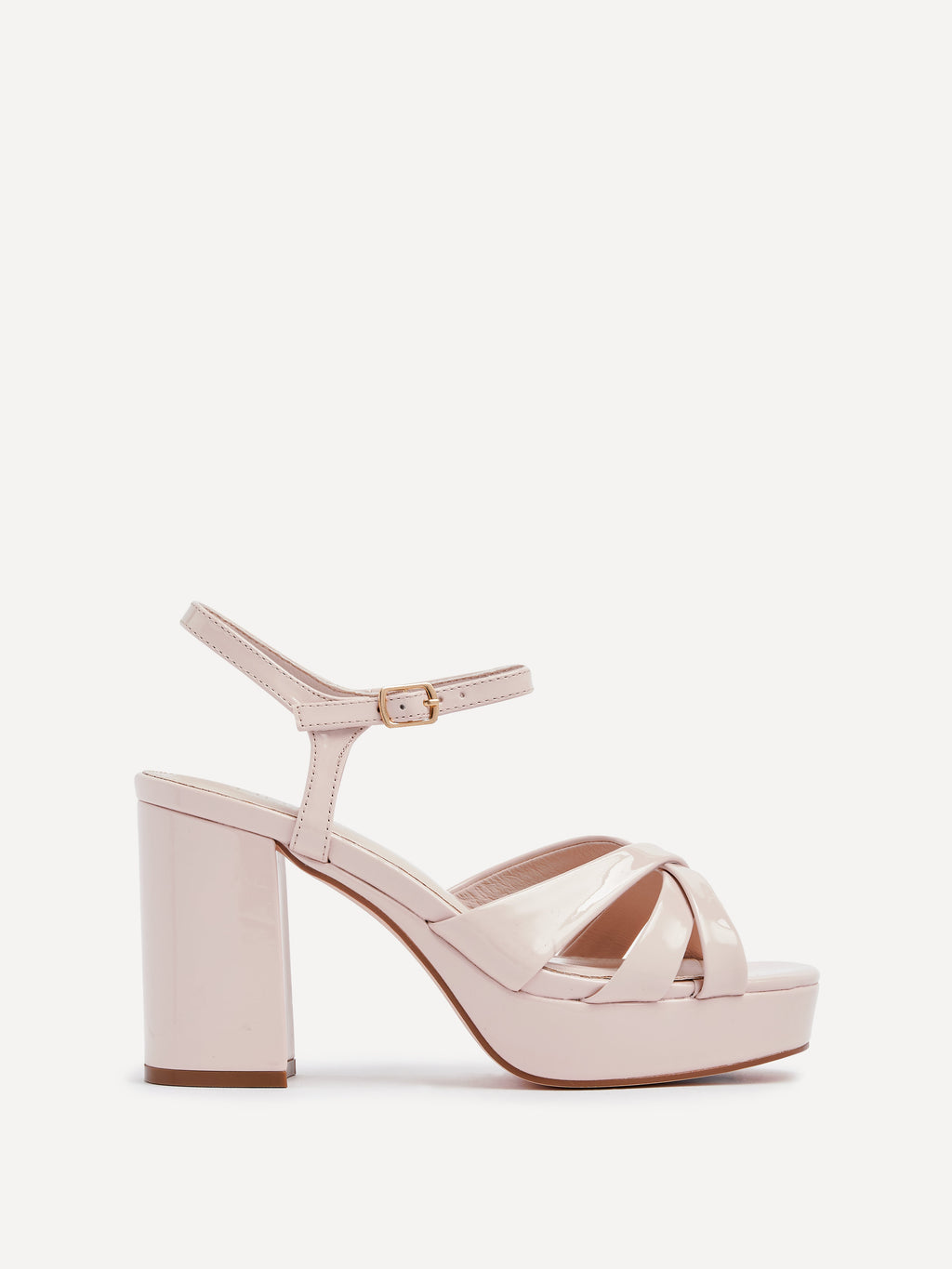 Keliah Nude Patent Platform Heels
