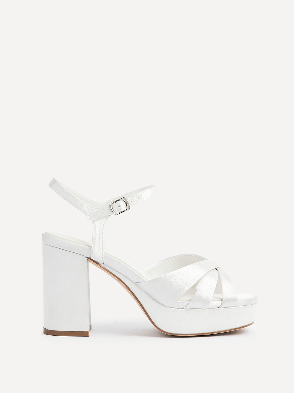 Keliah Bridal Ivory Satin Platform Heels
