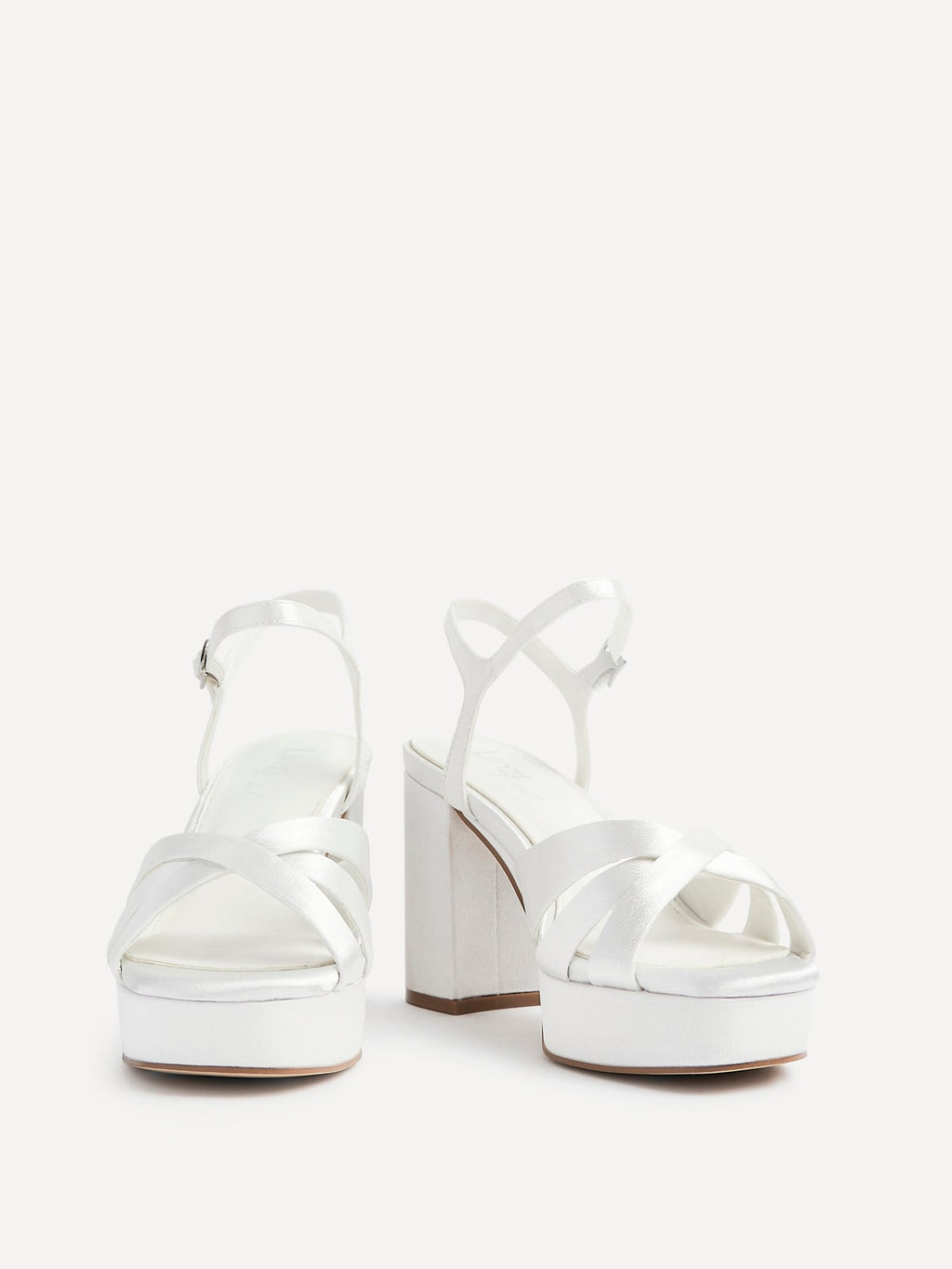 Keliah Bridal Ivory Satin Platform Heels