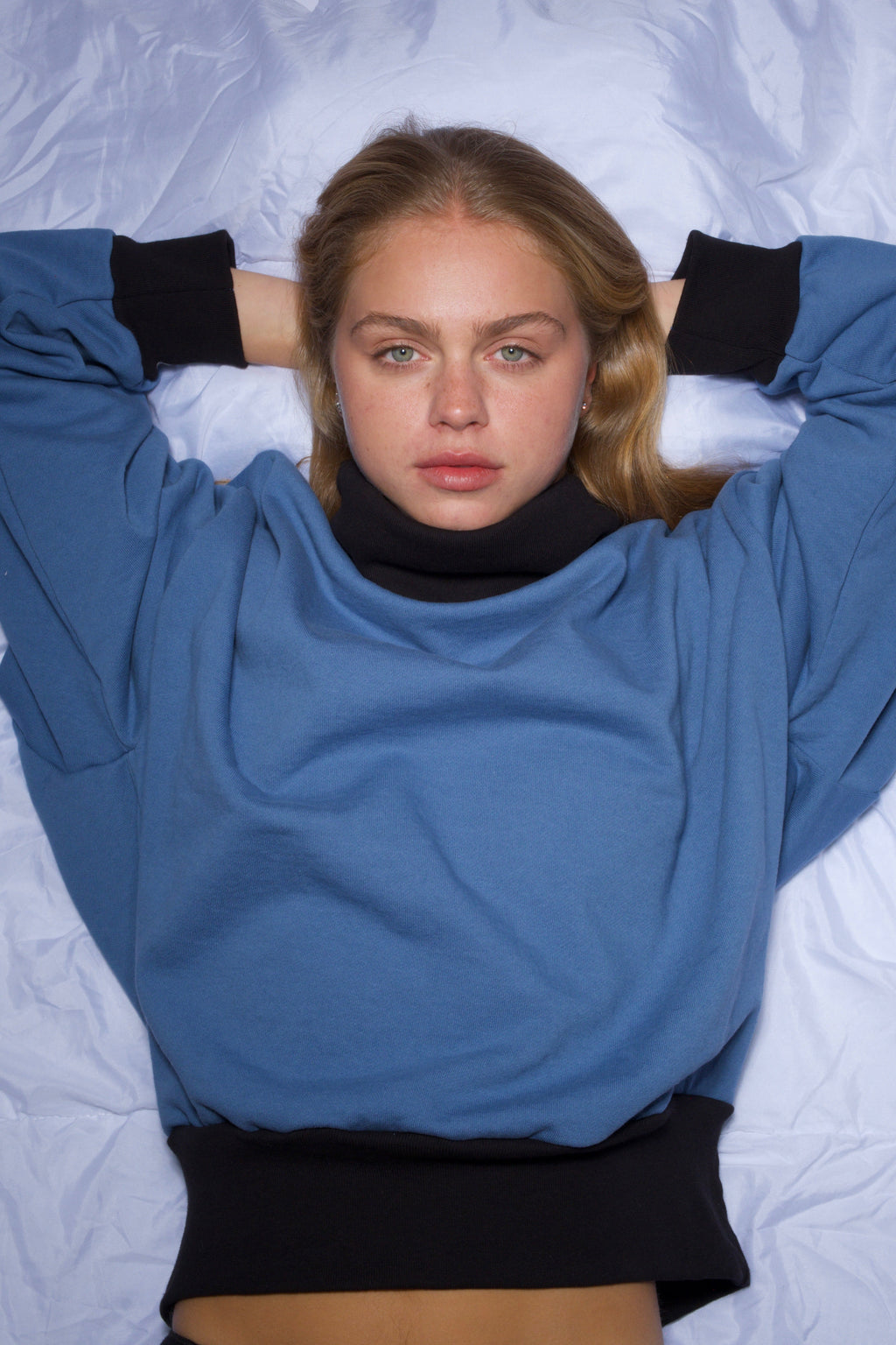 HF-313 - Heavy Fleece Oversized Turtleneck Sweater with Contrast Rib