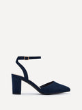 Larsa Wide Fit Navy Faux Suede Court Heels