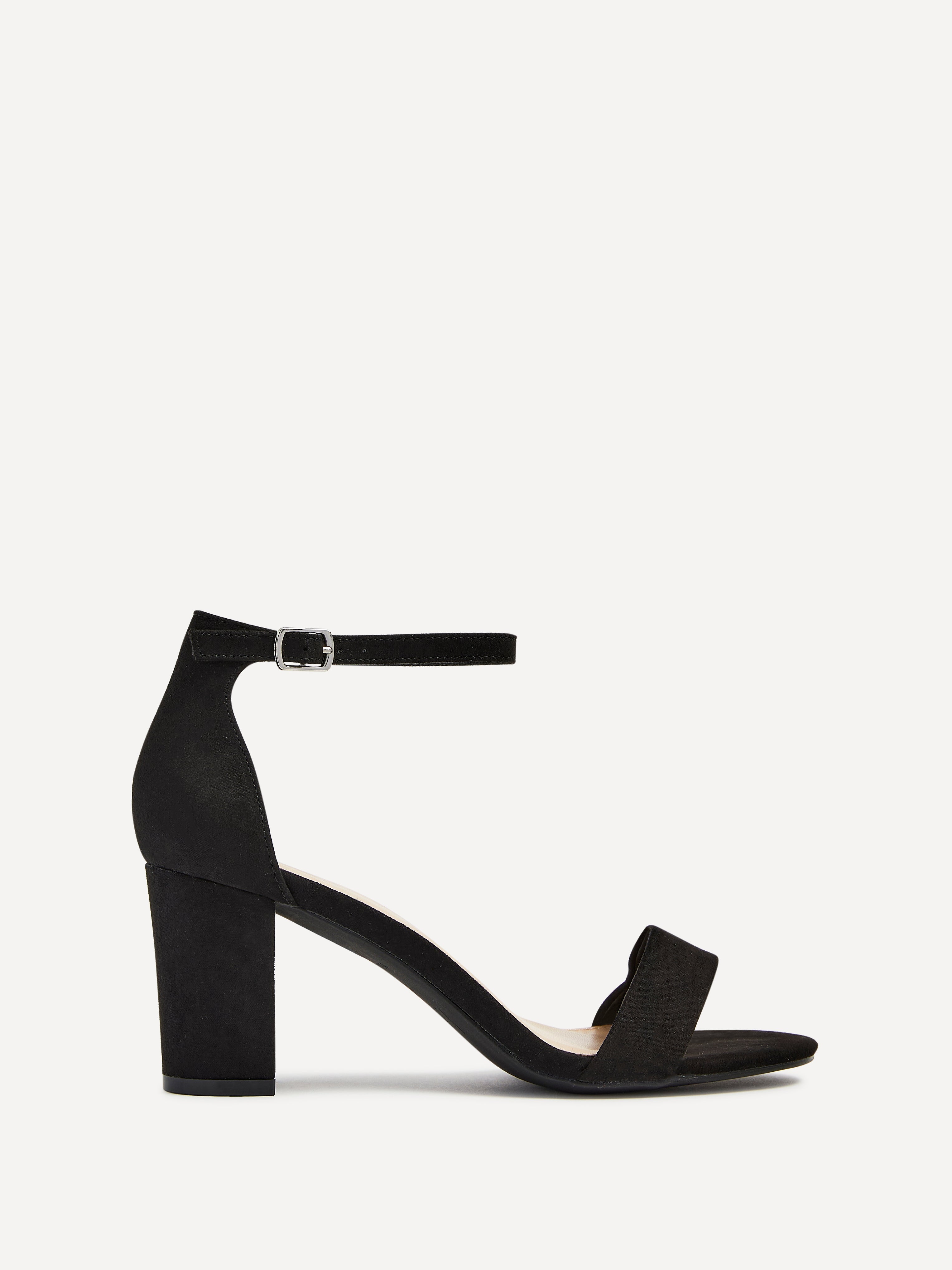 Legacy Wide Fit Black Faux Suede Block Heels