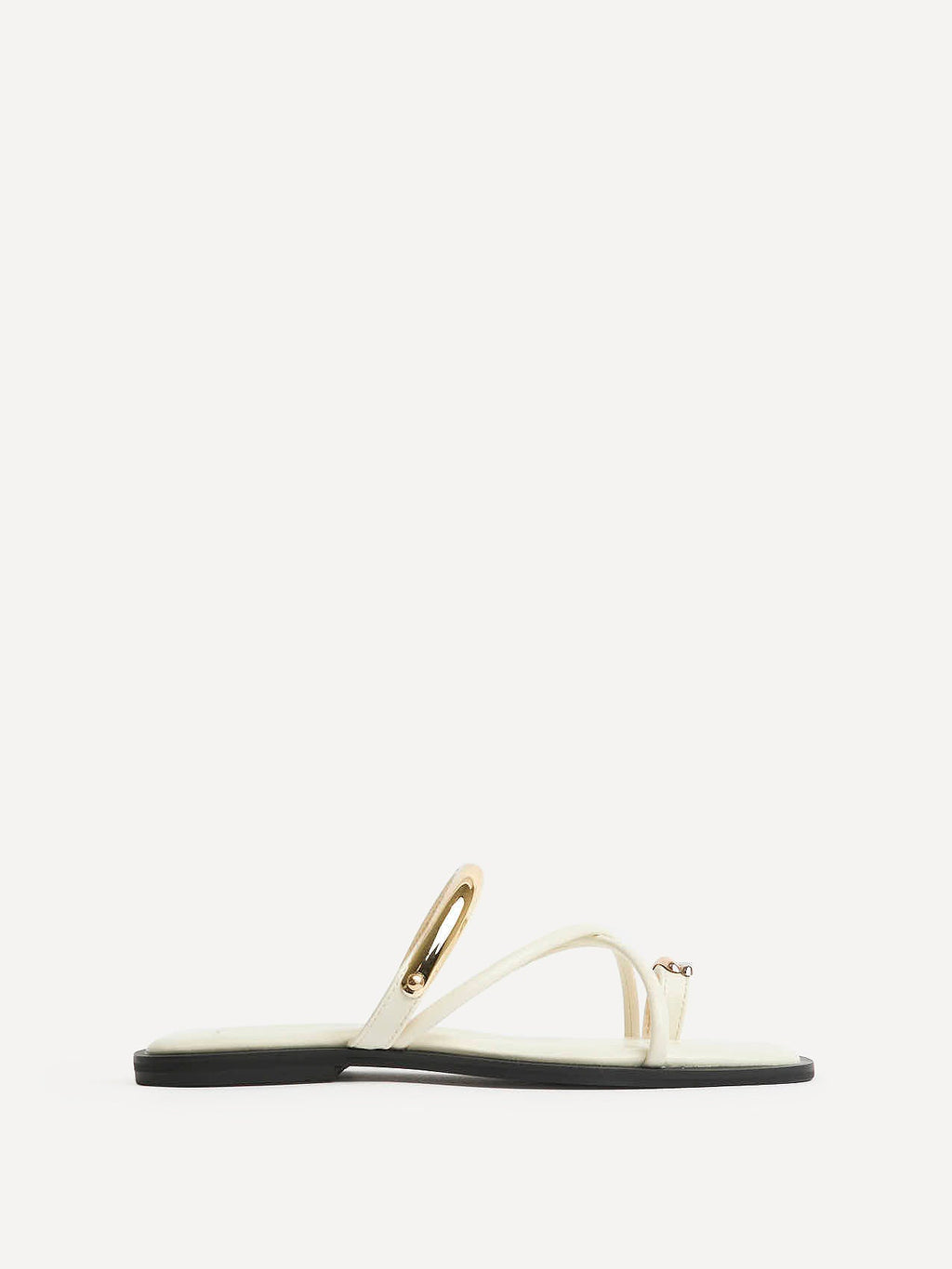 Lillie Ivory Toe Ring Flat Sandals