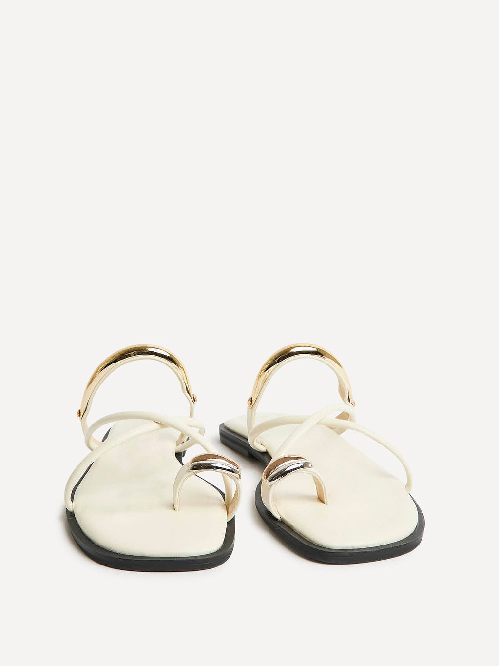 Lillie Ivory Toe Ring Flat Sandals