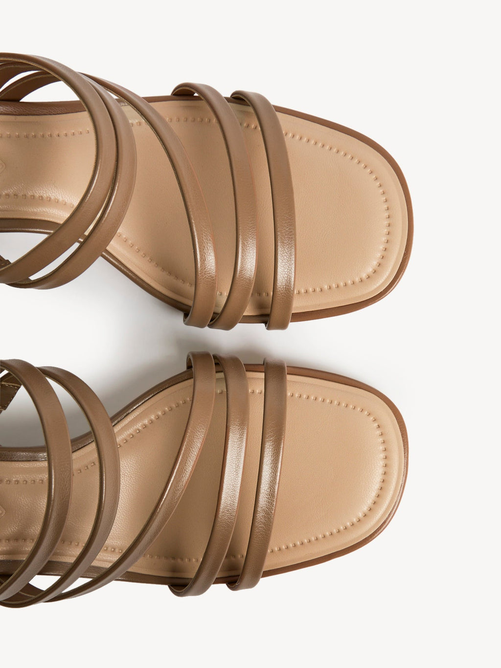 Liora Taupe Faux Leather Heeled Sandals