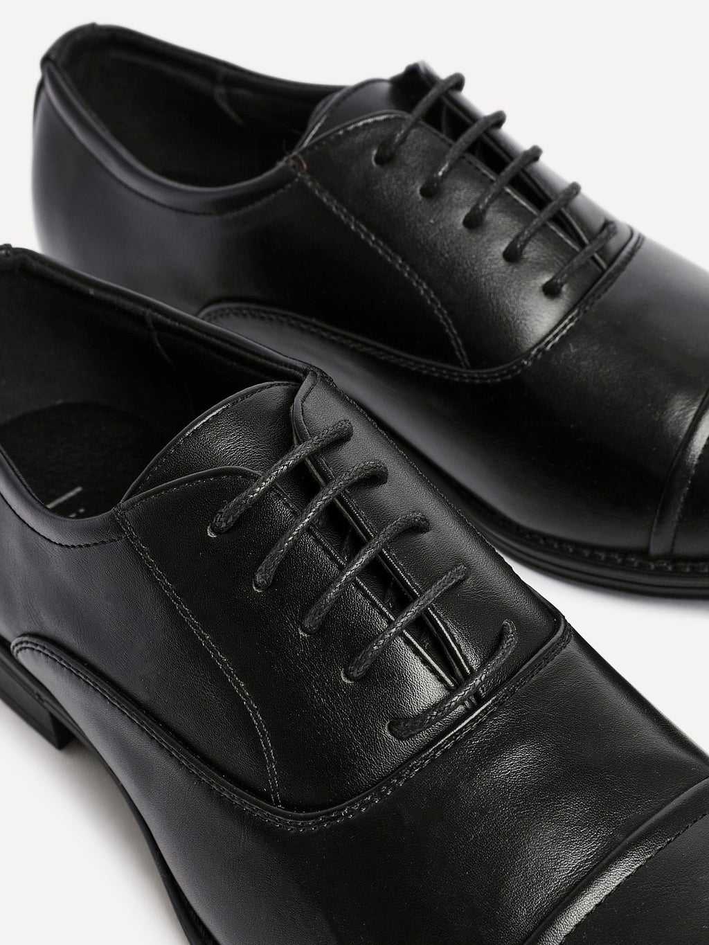 Lorenzo Mens Black Faux Leather Shoes