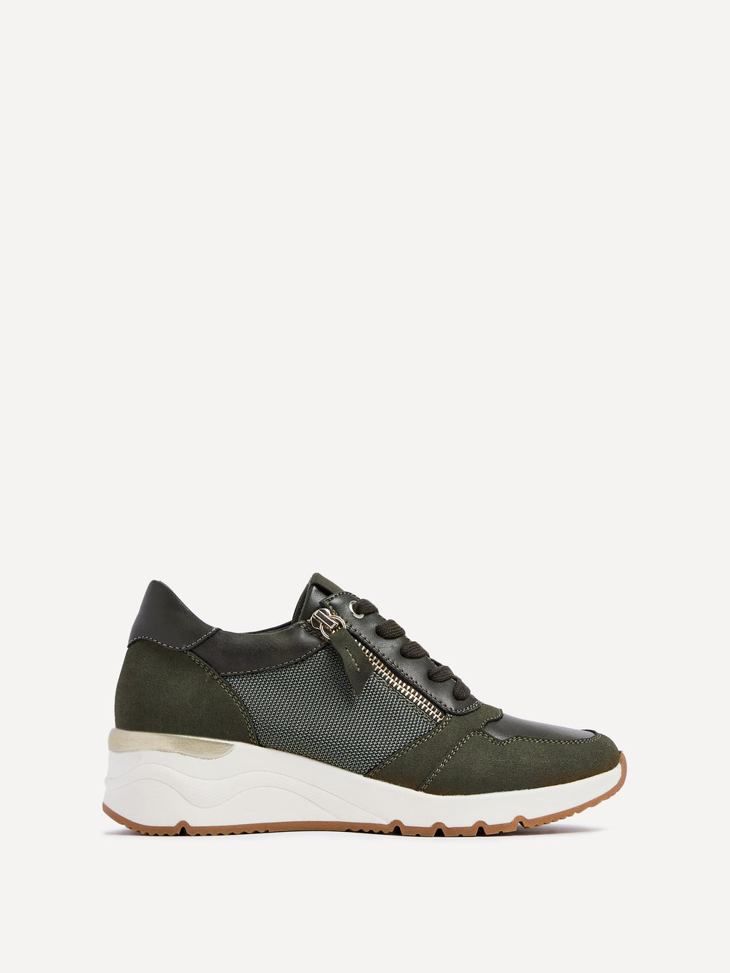 Luca Khaki Wedge Trainers
