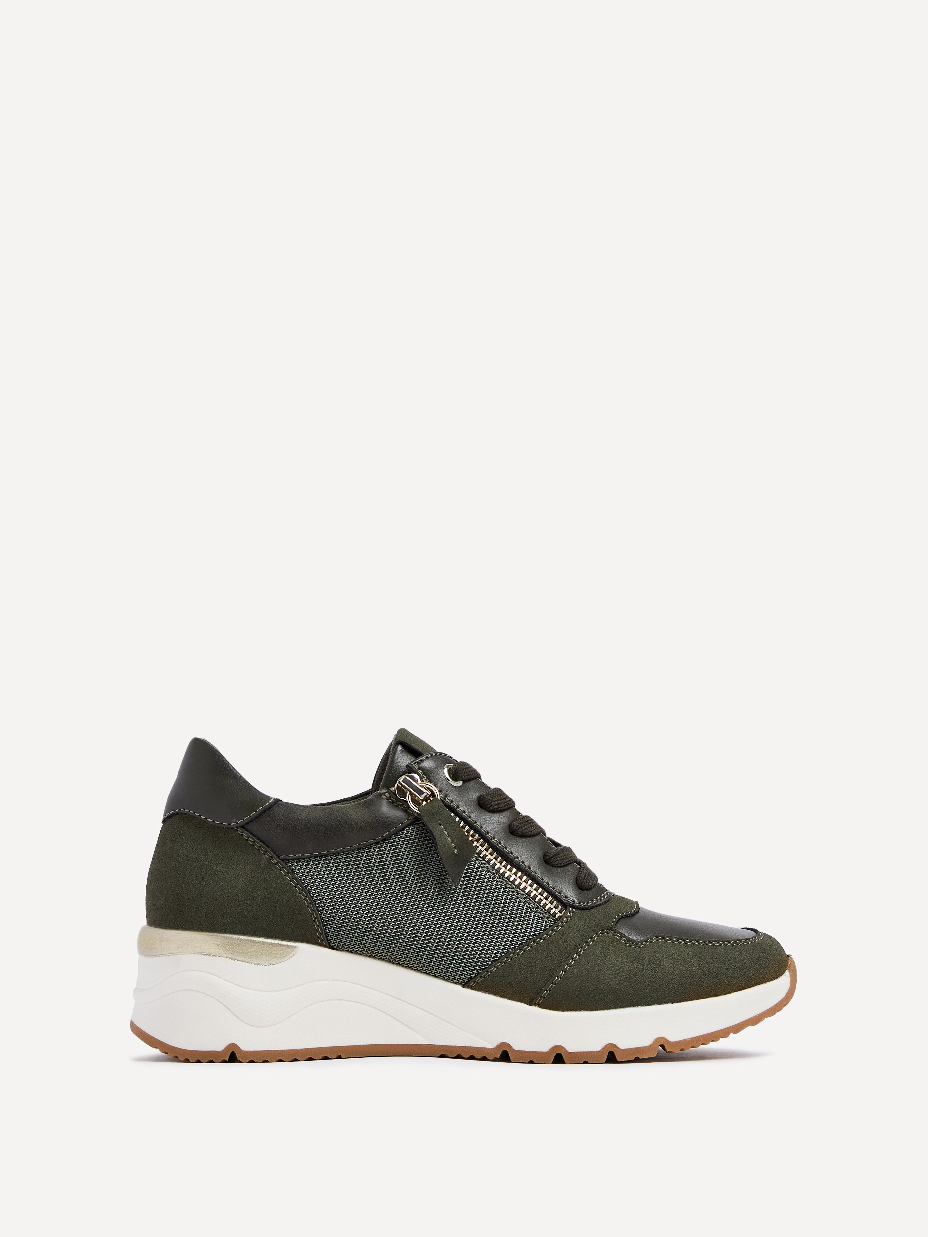 Luca Khaki Wedge Trainers