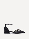 Lucia Black Satin Low Court Heel