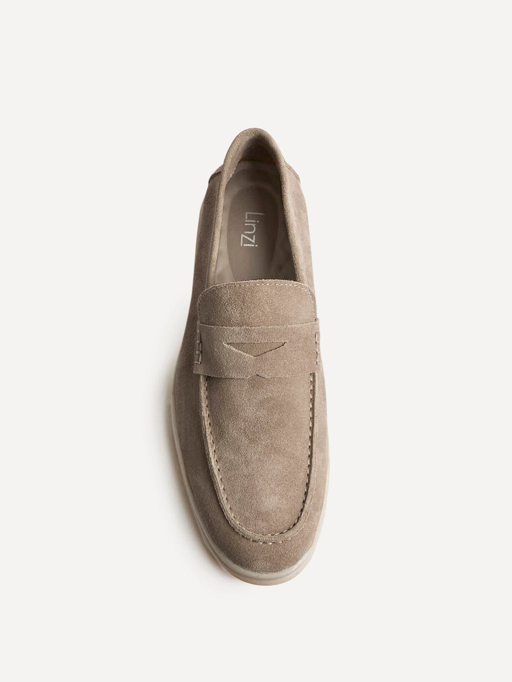 Luciano Mens Taupe Suede Leather Penny Loafers