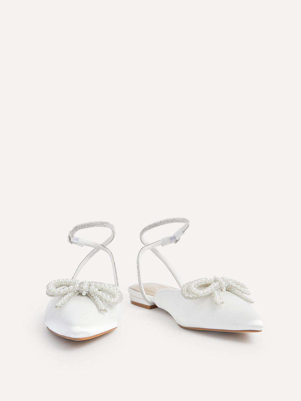 Lalita Bridal Ivory Satin Flat Mules
