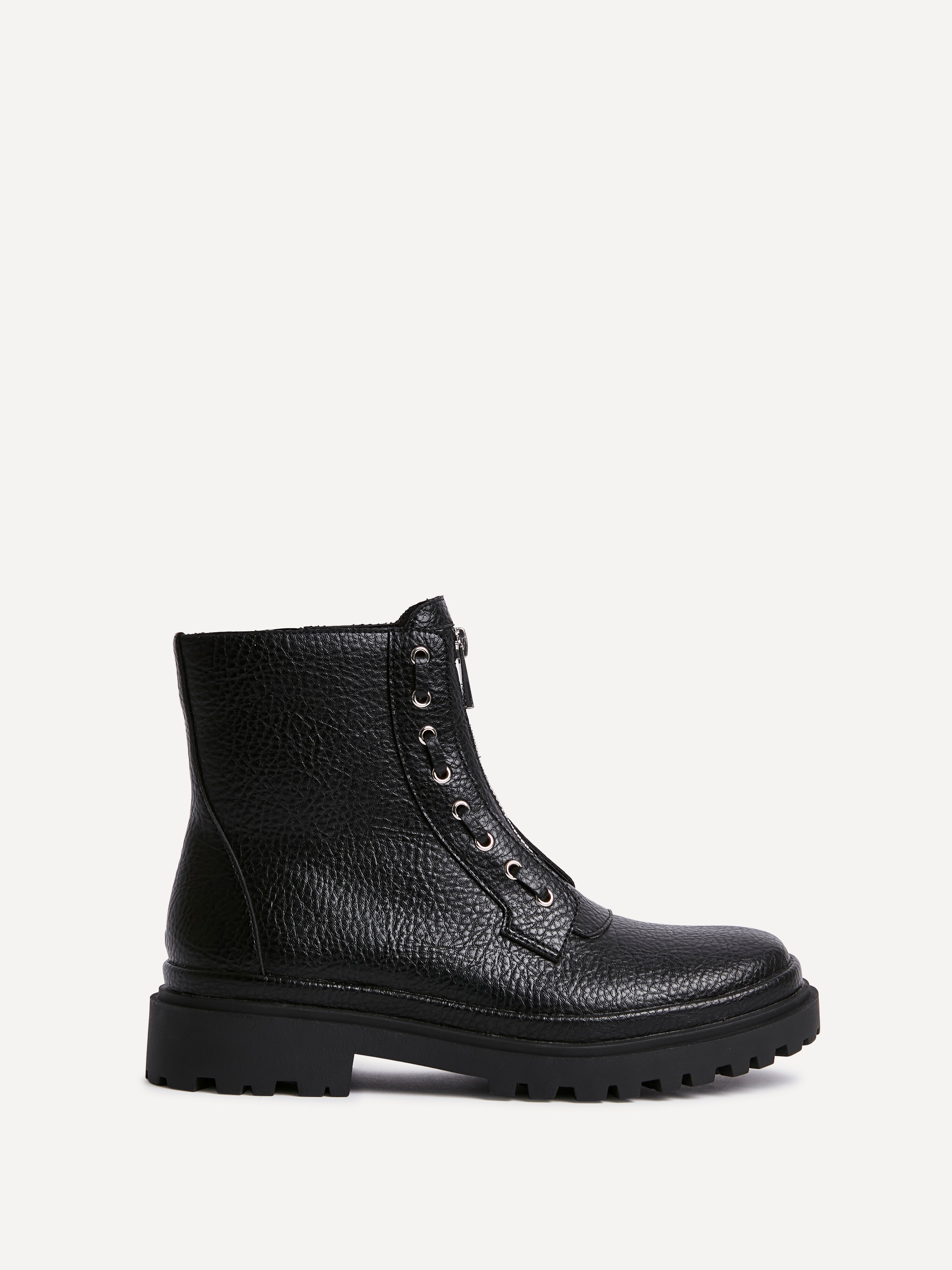 Launch Black Zip-Up Military Boots