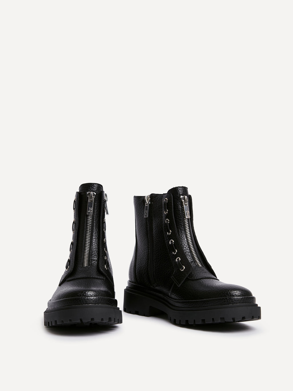 Launch Black Zip-Up Military Boots