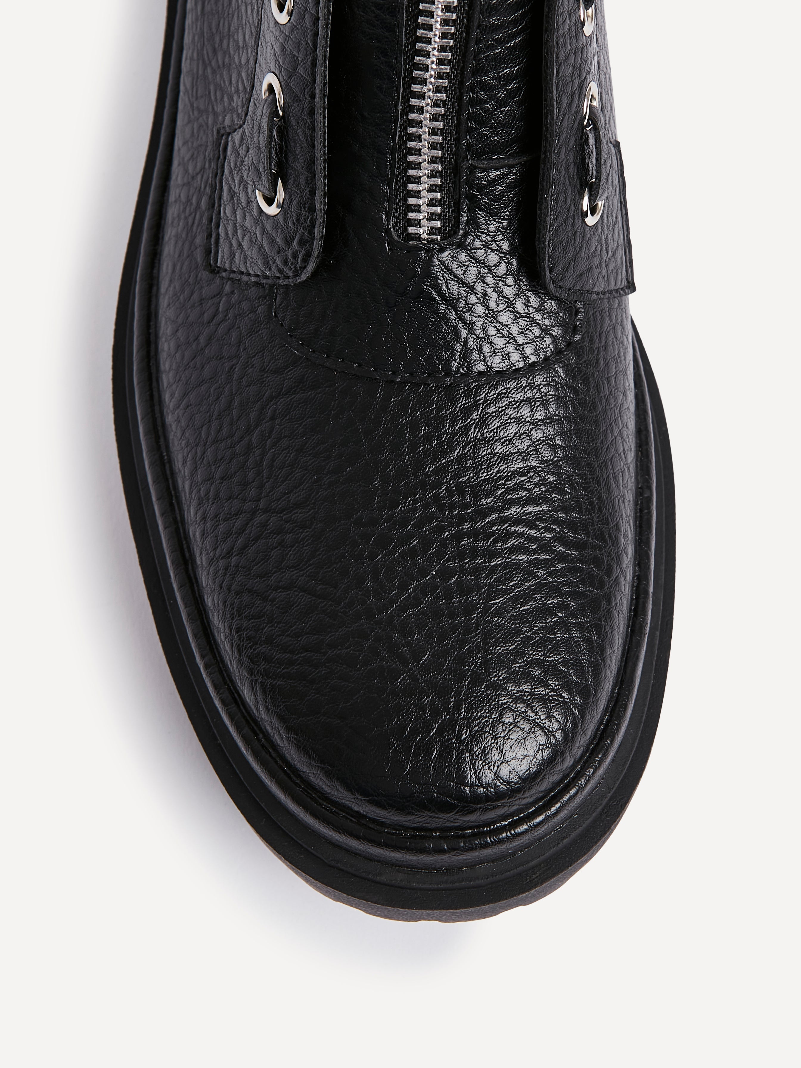 Launch Black Zip-Up Military Boots