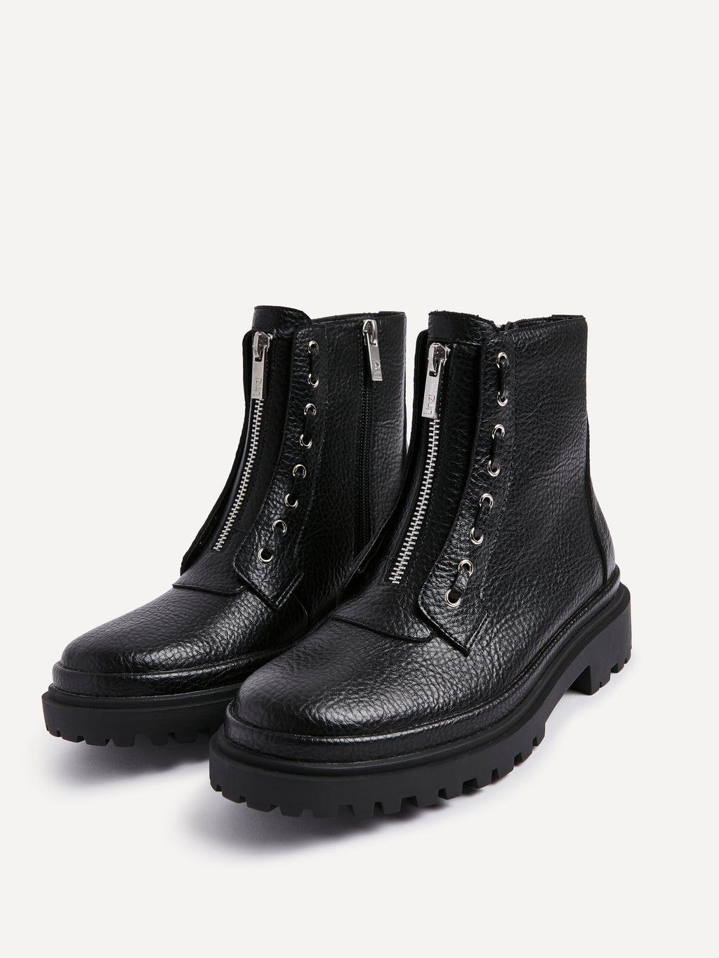 Launch Black Zip-Up Military Boots
