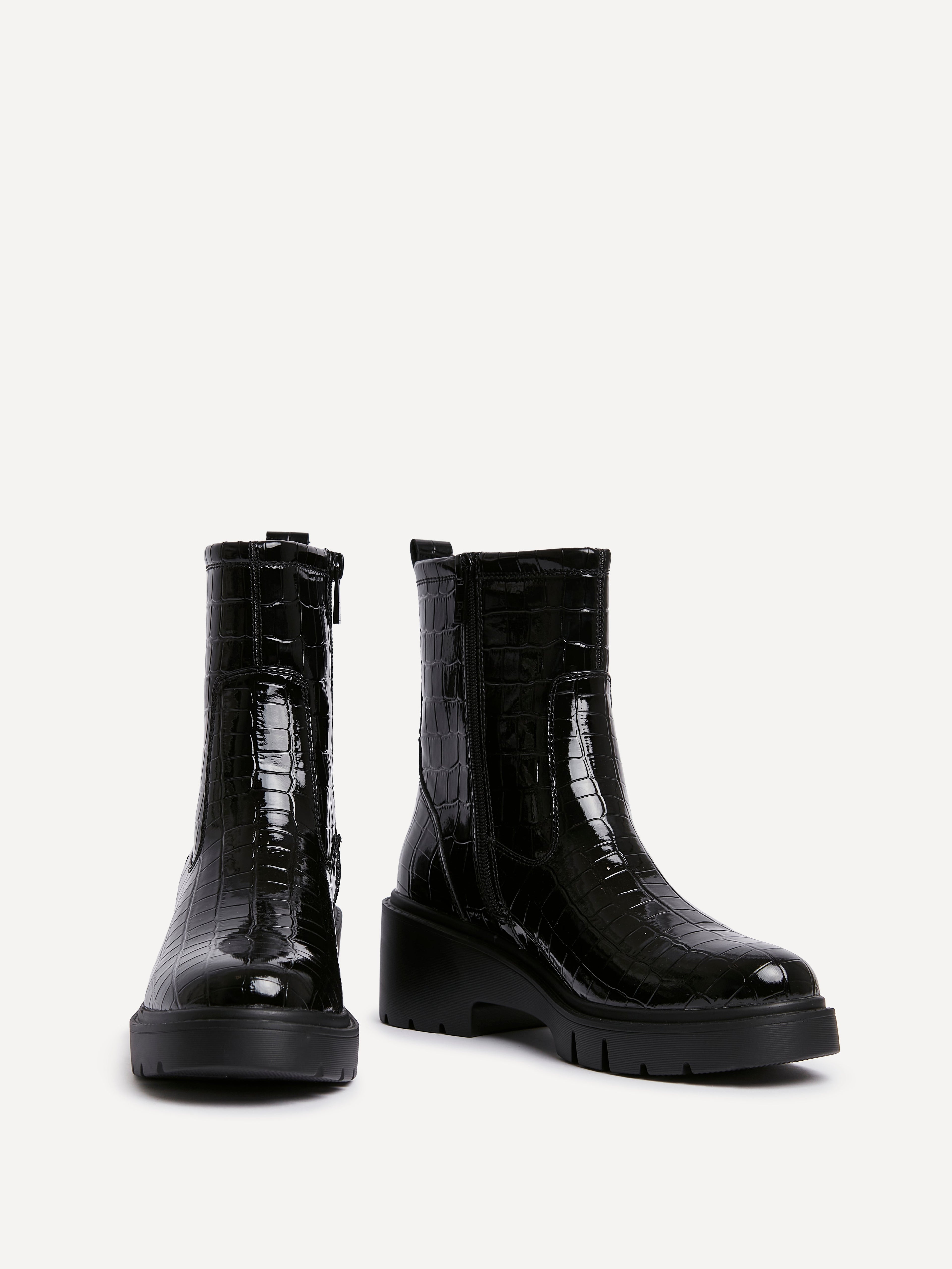 Limited Black Croc Ankle Boots