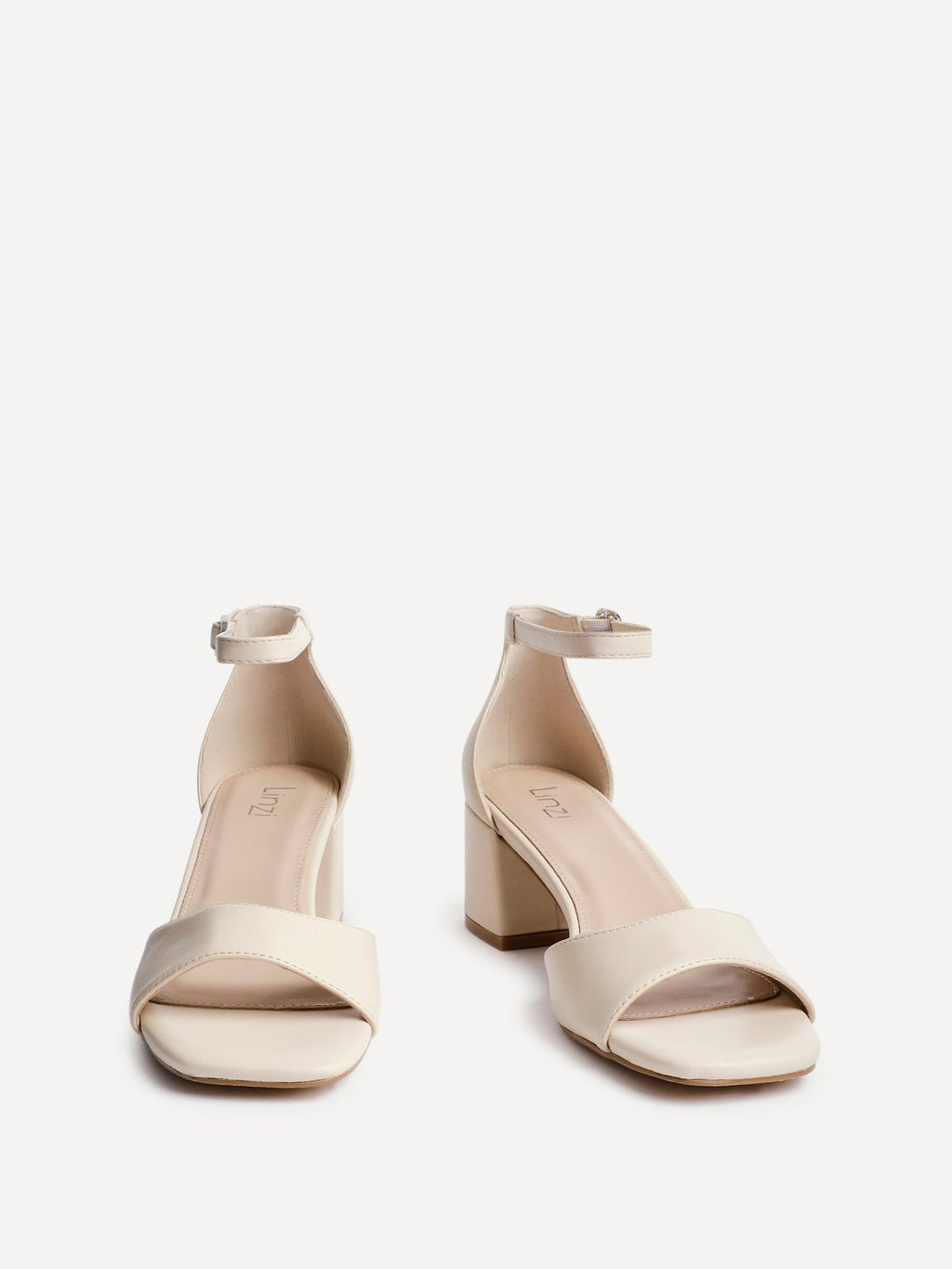 Maddie Nude Faux Leather Block Heels